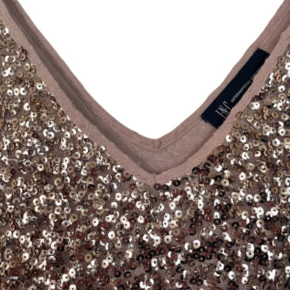 ✨ INC International Concepts Gold Sequin Dress – Size Medium ✨ - Picture 7 of 11
